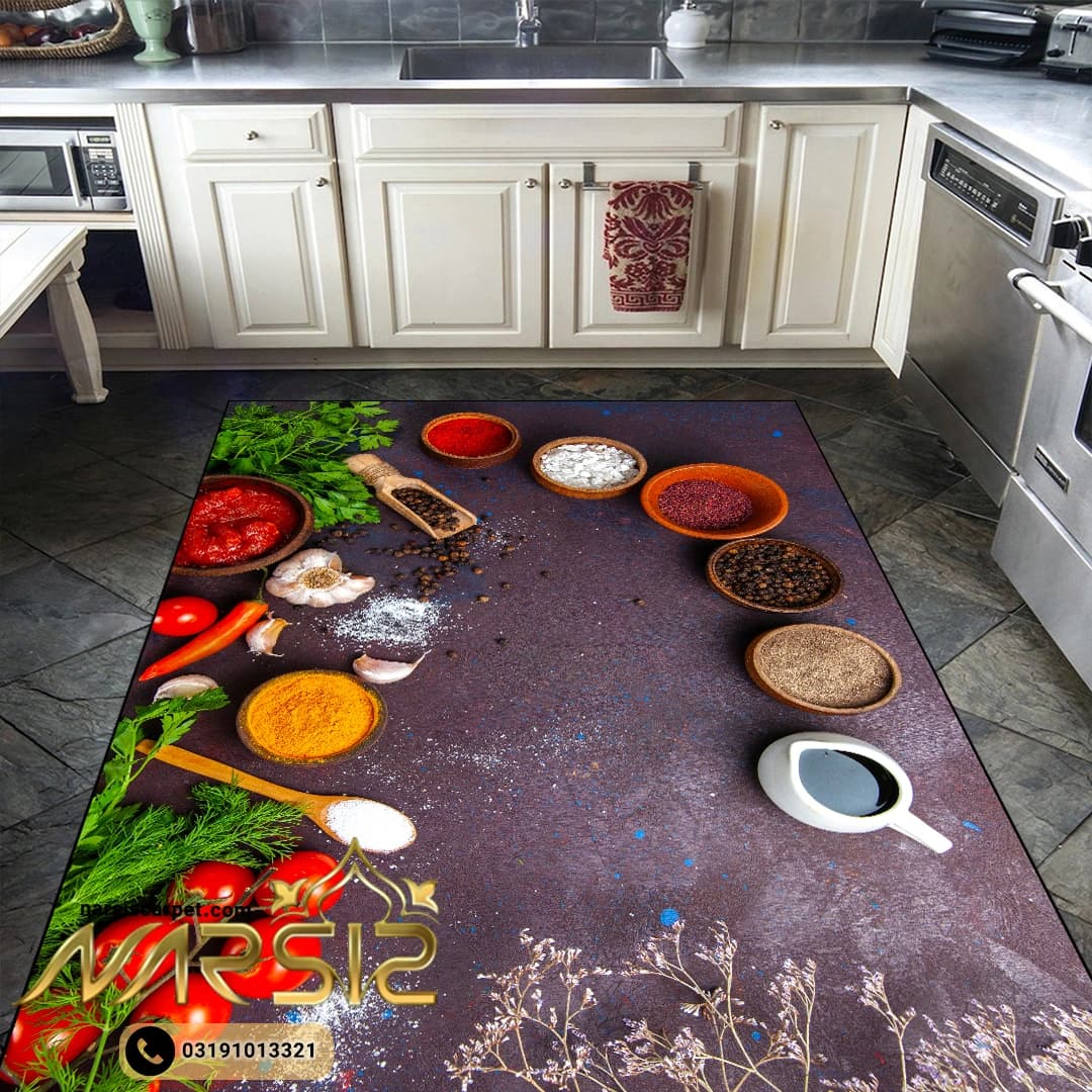 فرشینه آشپزخانه طرح ادویه و سبزیجات کد 7031