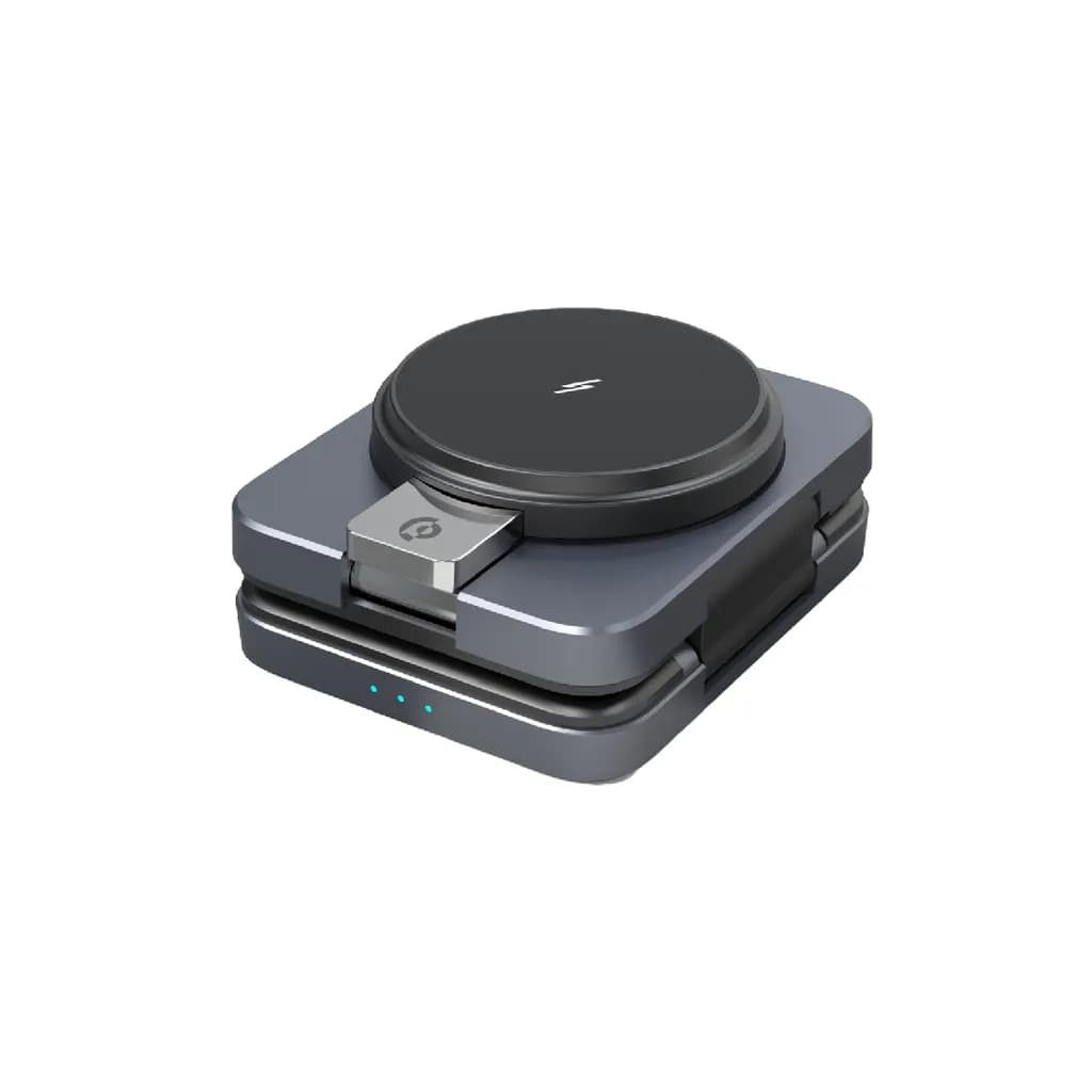 شارژر بی سیم رومیزی 3 کاره پاورولوژی (PWCUQC027)Powerology Qi2-15W Magsafe iPH15 Multi-Device Charging Stand — تصویر ۴