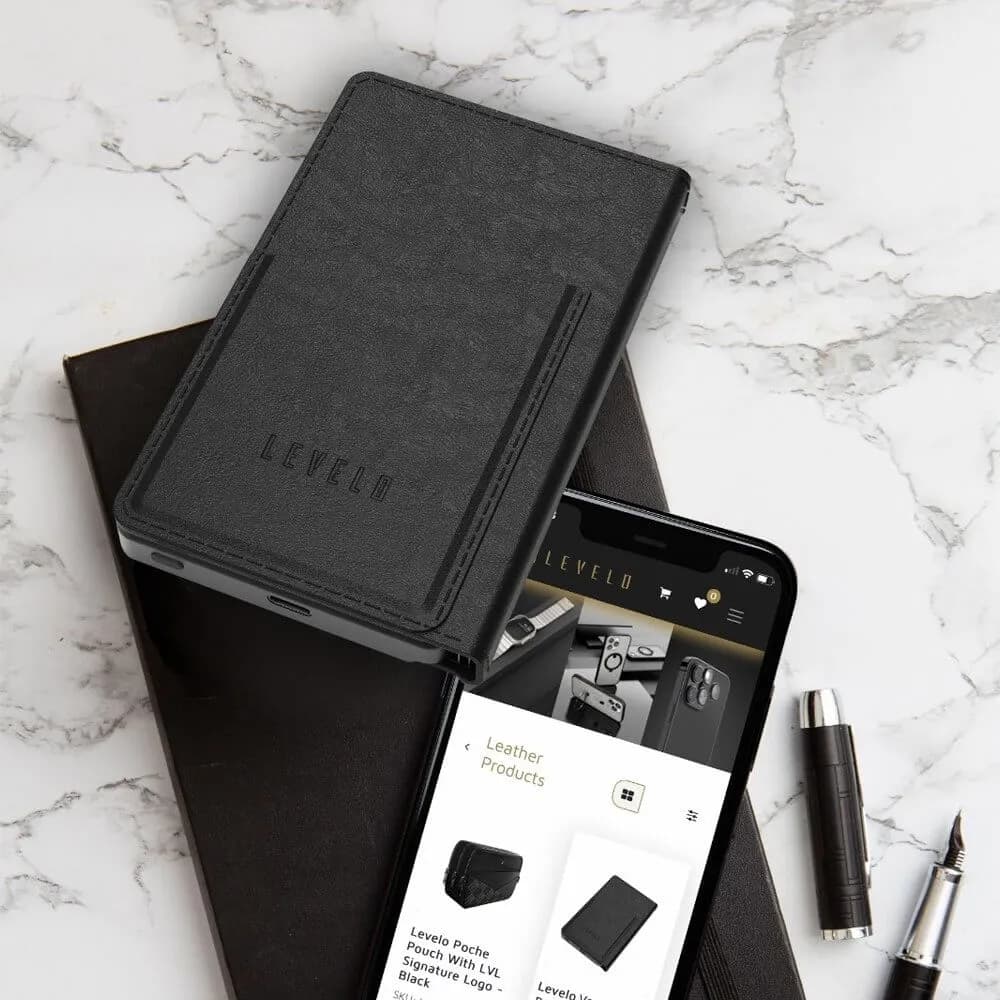 پاوربانک همراه باکابل و کیف پول Vermont لولو (LVLVT5PPBK) Levelo Vermont Portable 3 in 1 Wallet Power Bank — تصویر ۲