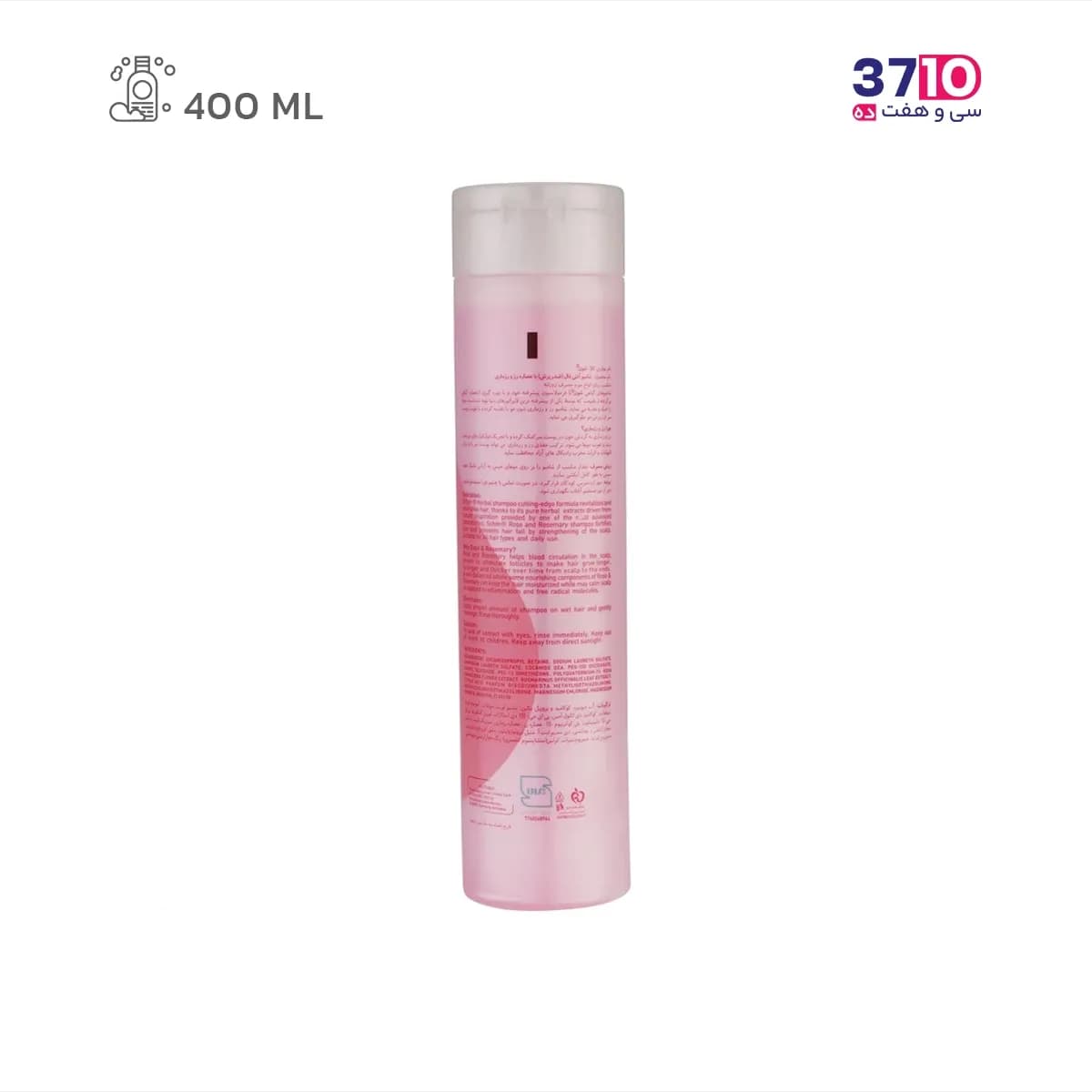 شامپو مو شون مدل رز و رزماری Rose & Rosemary حجم 400 میلی‌لیتر — تصویر ۲