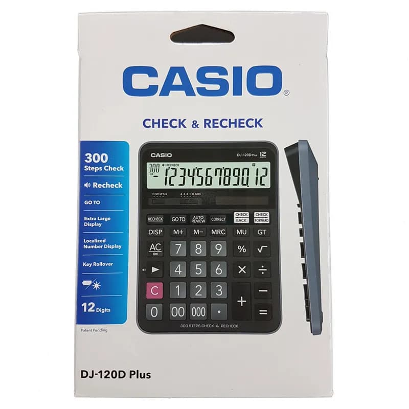 ماشین حساب 12 رقم کاسیو مدل DJ-120D Plus — تصویر ۳