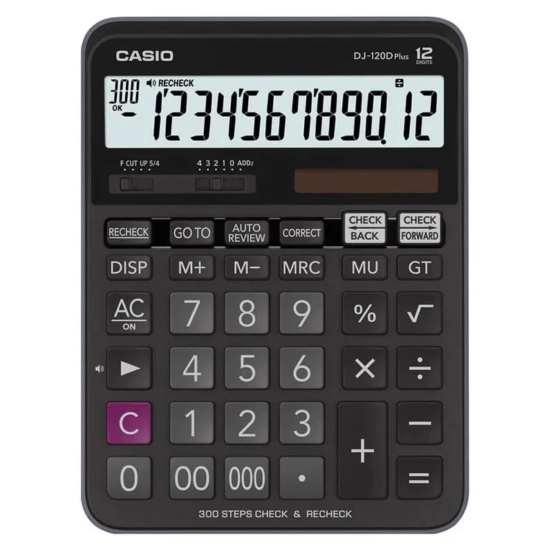 ماشین حساب 12 رقم کاسیو مدل DJ-120D Plus — تصویر ۲