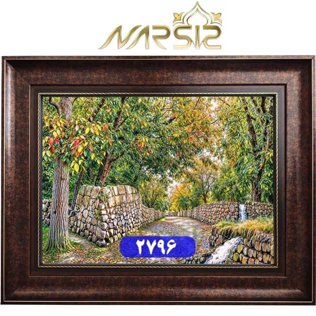 تابلو فرش کوچه باغ بهاری چهار راه آب کد 2796