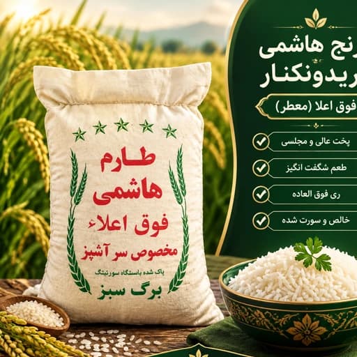 برنج طارم هاشمی عطری درجه 1 - مخصوص سرآشپز
