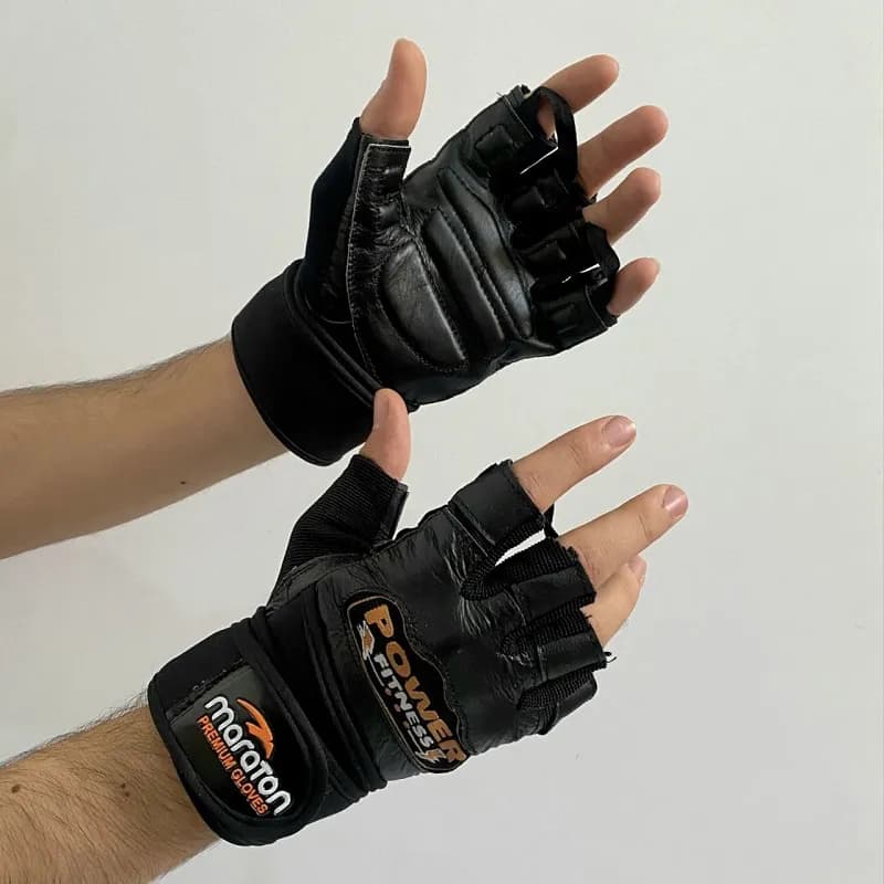 دستکش بدنسازی چرم POWER FITNES حرفه ای وارداتی