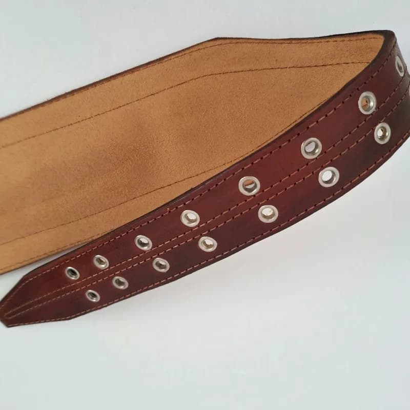 کمربند بدنسازی چرم طبیعی بالشتک دار کد KB-300 — تصویر ۳