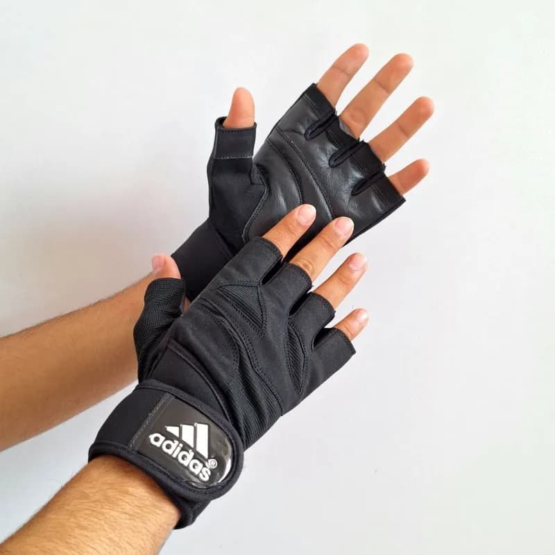دستکش بدنسازی حرفه ای adidas کف چرم DS-20