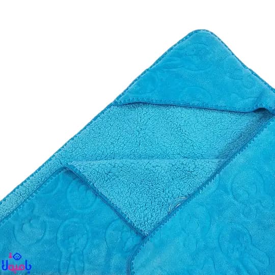 پتو دورپیچ کلاهدار نوزاد آبی مادرکر 77*80سانتیمتر — تصویر ۳