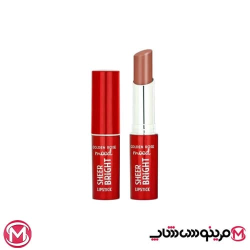 رژ لب براق گلدن رز Golden Rose رنگ Nude Latte شماره 104 — تصویر ۸