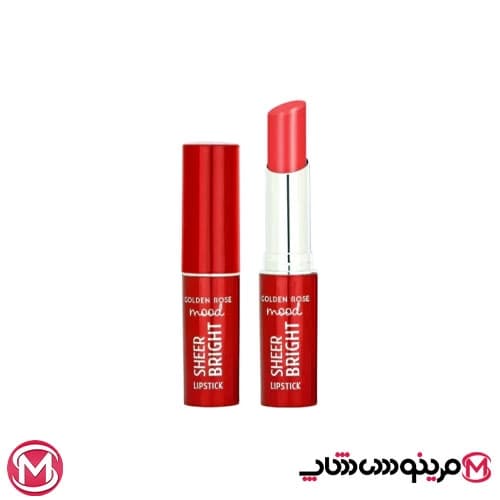 رژ لب براق گلدن رز Golden Rose رنگ Coral Red شماره 103 — تصویر ۸
