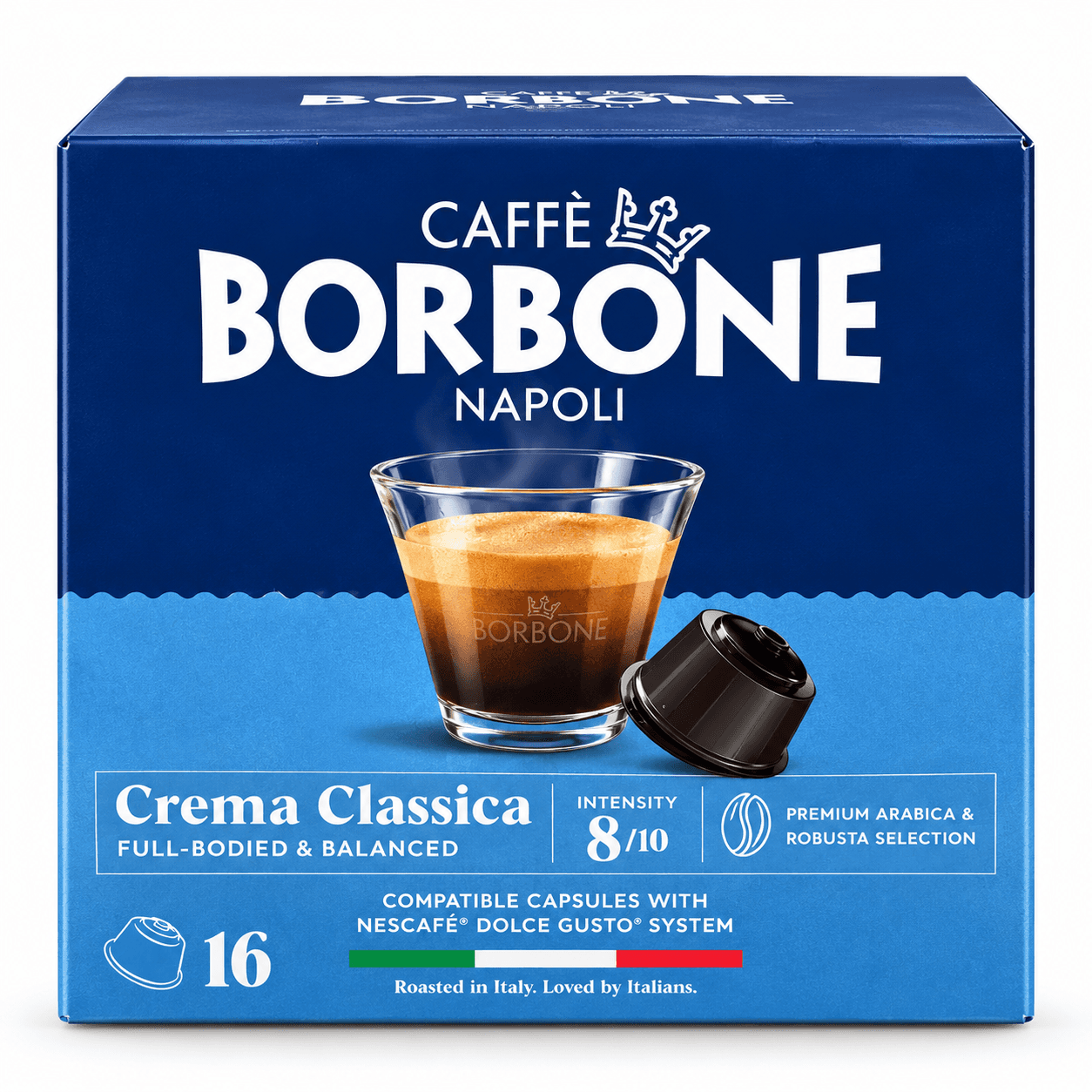کپسول بوربون کرما کلاسیکا ۱۶ عددی دولچه گوستو | Caffè Borbone Crema Classica تاریخ انقضا 2028/04