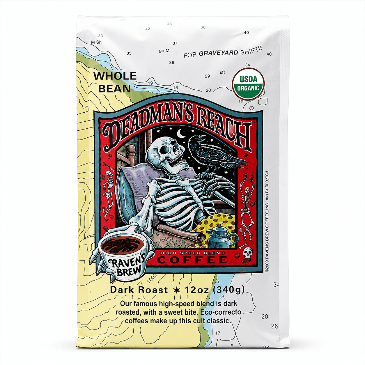 دان قهوه ارگانیک ریونز برو ددمنز ریچ ۳۴۰ گرمی | Raven’s Brew Deadman’s Reach | برای کلکسیون