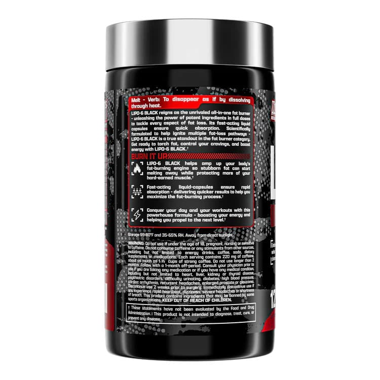 چربی سوز لیپوسیکس 6 بلک ناترکس Nutrex Lipo-6 Black — تصویر ۳