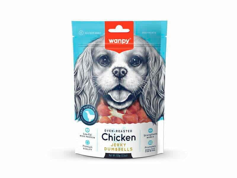 تشویقی سگ ونپی Wanpy مدل دمبلی با طعم مرغ وزن 100 گرم — تصویر ۴