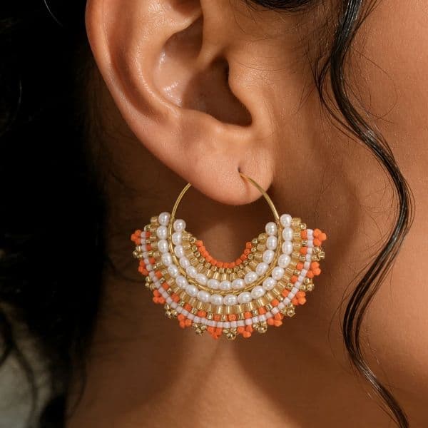 گوشواره طلا 18 عیار میوکی مدل مروا کالکشن ساحل