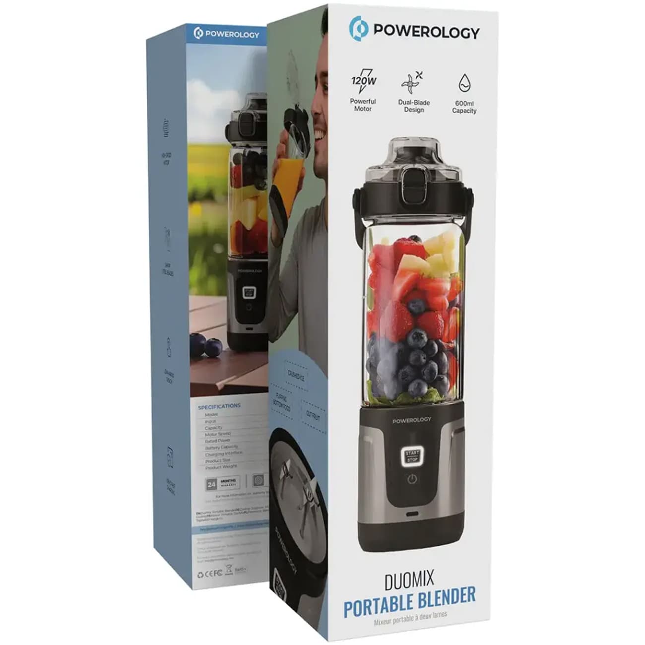 بلندر و مخلوط کن شارژی پاورولوژی Powerology مدل PWPB27 با تیغه دوتایی — تصویر ۲