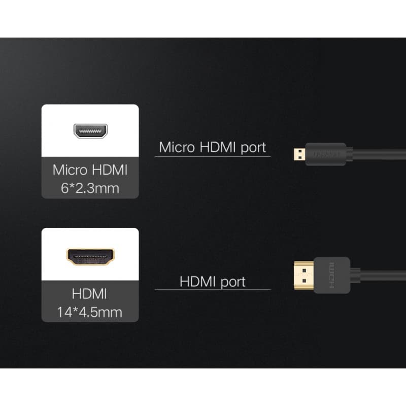 کابل تبدیل Micro HDMI به HDMI یوگرین مدل HD127-30103 طول 2 متر — تصویر ۷