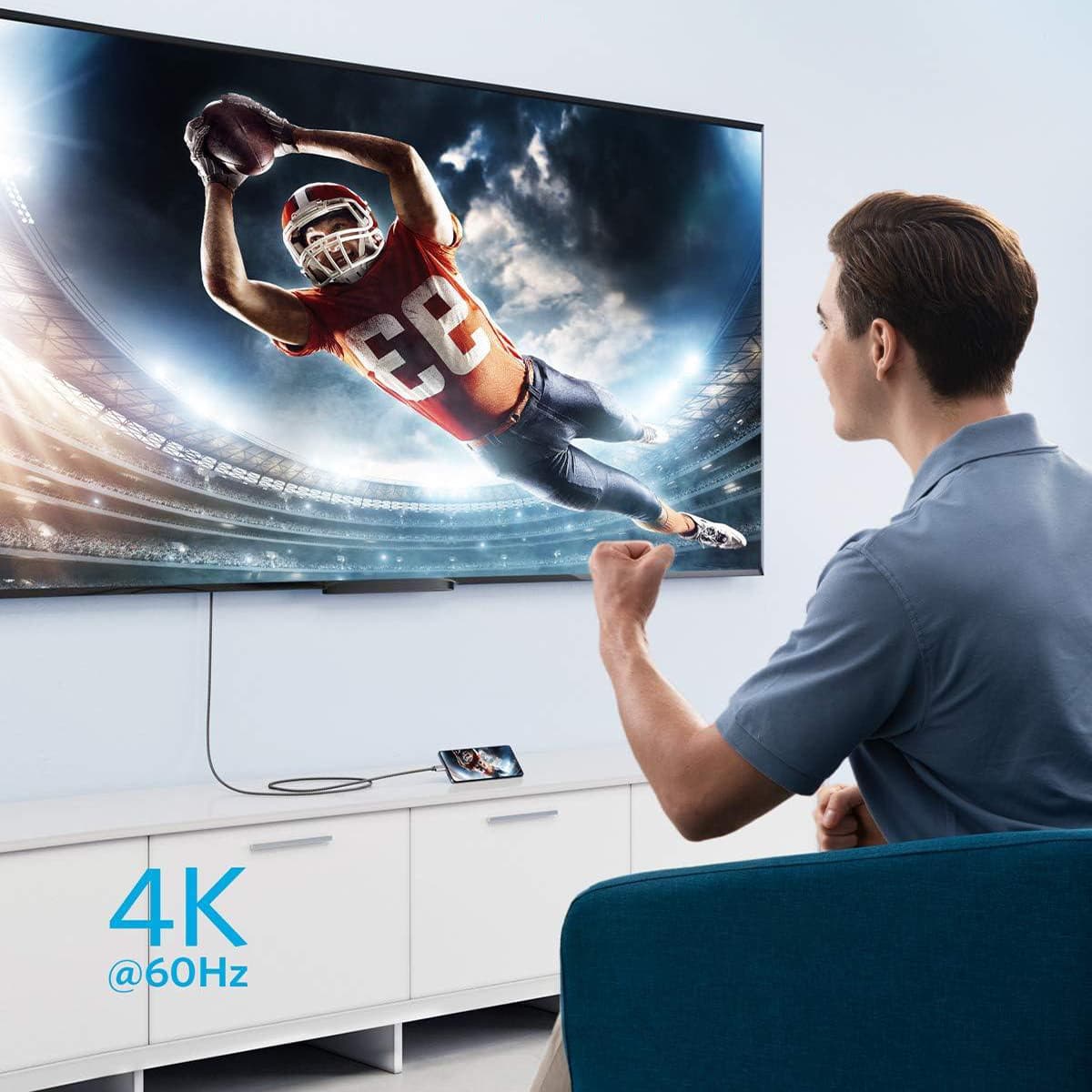 کابل تبدیل USB-C به HDMI 4K انکر مدل 311-A8730 طول 1.8 متر — تصویر ۲