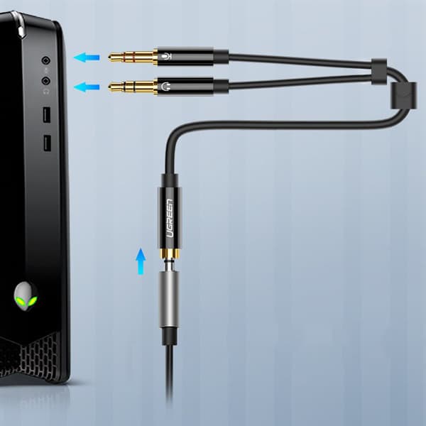 کابل تبدیل 2 به 1 صدا 3.5 میلی متر یوگرین مدل UGREEN AV140-20899 — تصویر ۴