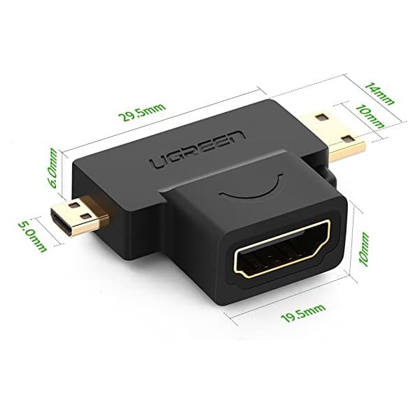 مبدل Micro HDMI به Mini HDMI /HDMI یوگرین مدل UGREEN HD129-20144 — تصویر ۳