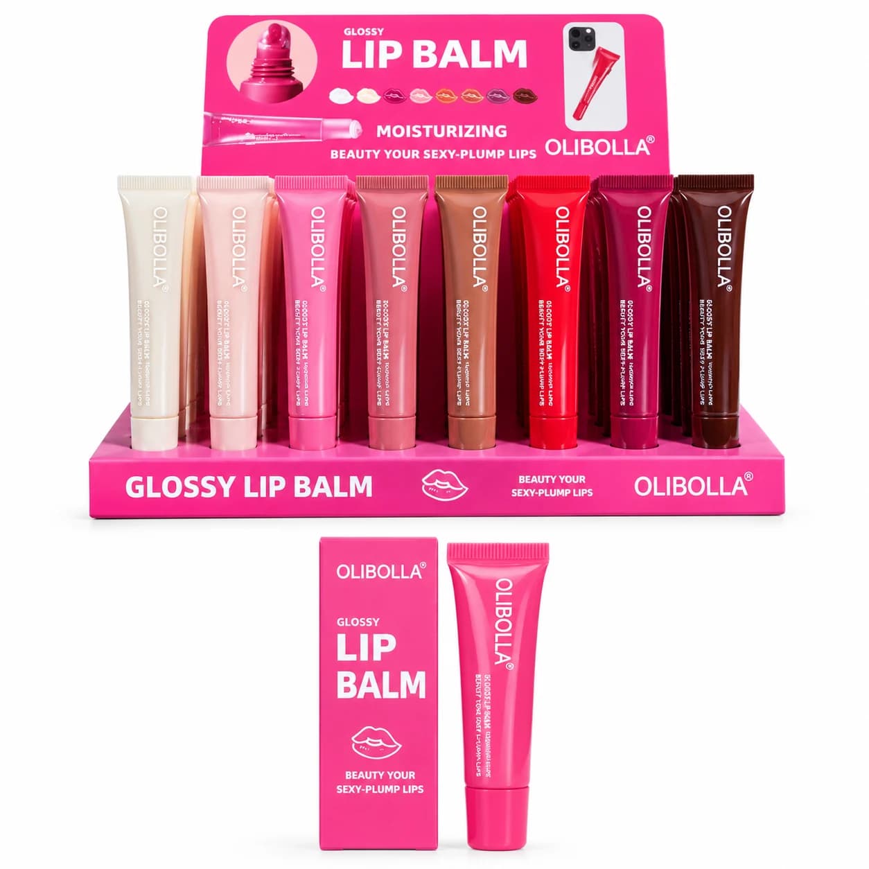 لیپ گلاس طرح رود اولیبولا | Glossy Lip Balm در ۸ رنگ
