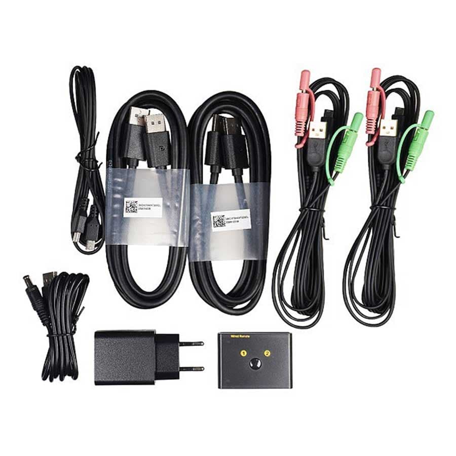 کی وی ام سوئیچ 2 پورت Display اتوماتیک کی نت پلاس مدل KP-SWKDP02 — تصویر ۴