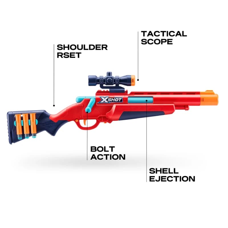 تفنگ ایکس شات مدل Bolt Action Ejector برند zuru کد 36875 — تصویر ۲