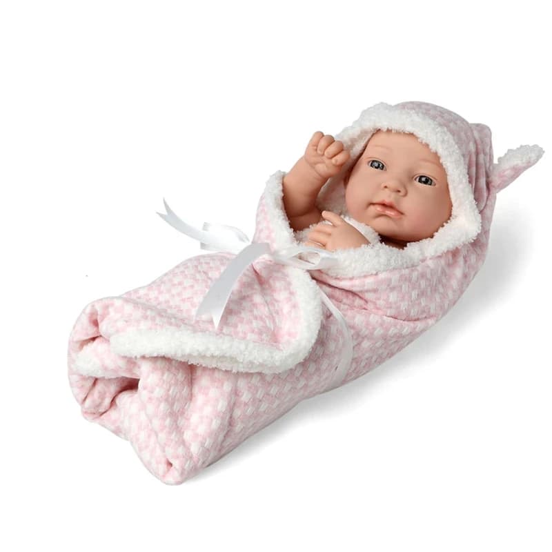 عروسک نوزاد مدل baby so lovely با پتو صورتی کد 209-4 — تصویر ۵