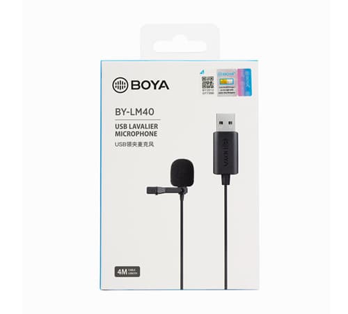 میکروفن یقه ای برند بویا مدل BOYA BY-LM40 USB — تصویر ۳