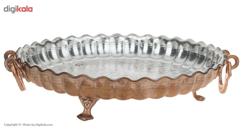 میوه خوری مسی آزین مس مدل سه پایه طرح برجسته سایز 3 کدk23233