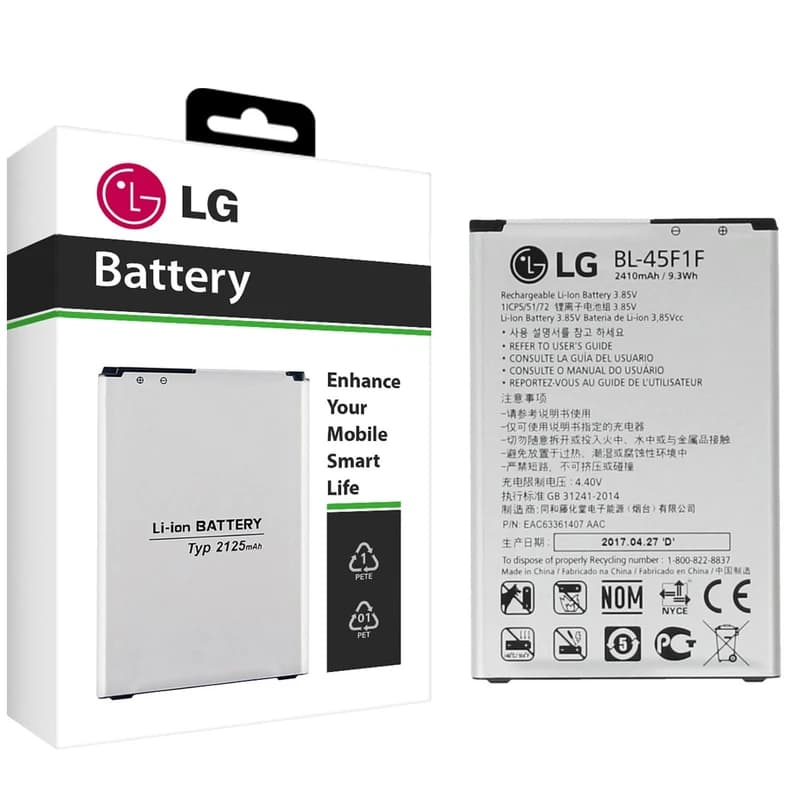 باتری موبایل مدل BL-45F1F با ظرفیت 2410mAh مناسب برای گوشی های موبایل ال جی K8 2017کدk23199