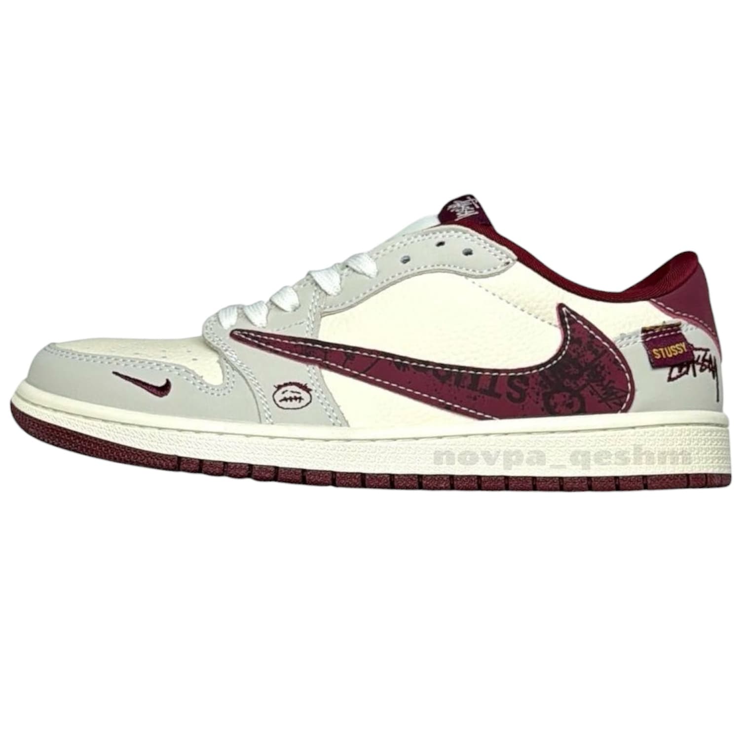 کفش کتونی نایک ایر جردن وان لو تراویس اسکات استاسی Nike Air Jordan 1 Low Travis Scott x Stussy — تصویر ۵