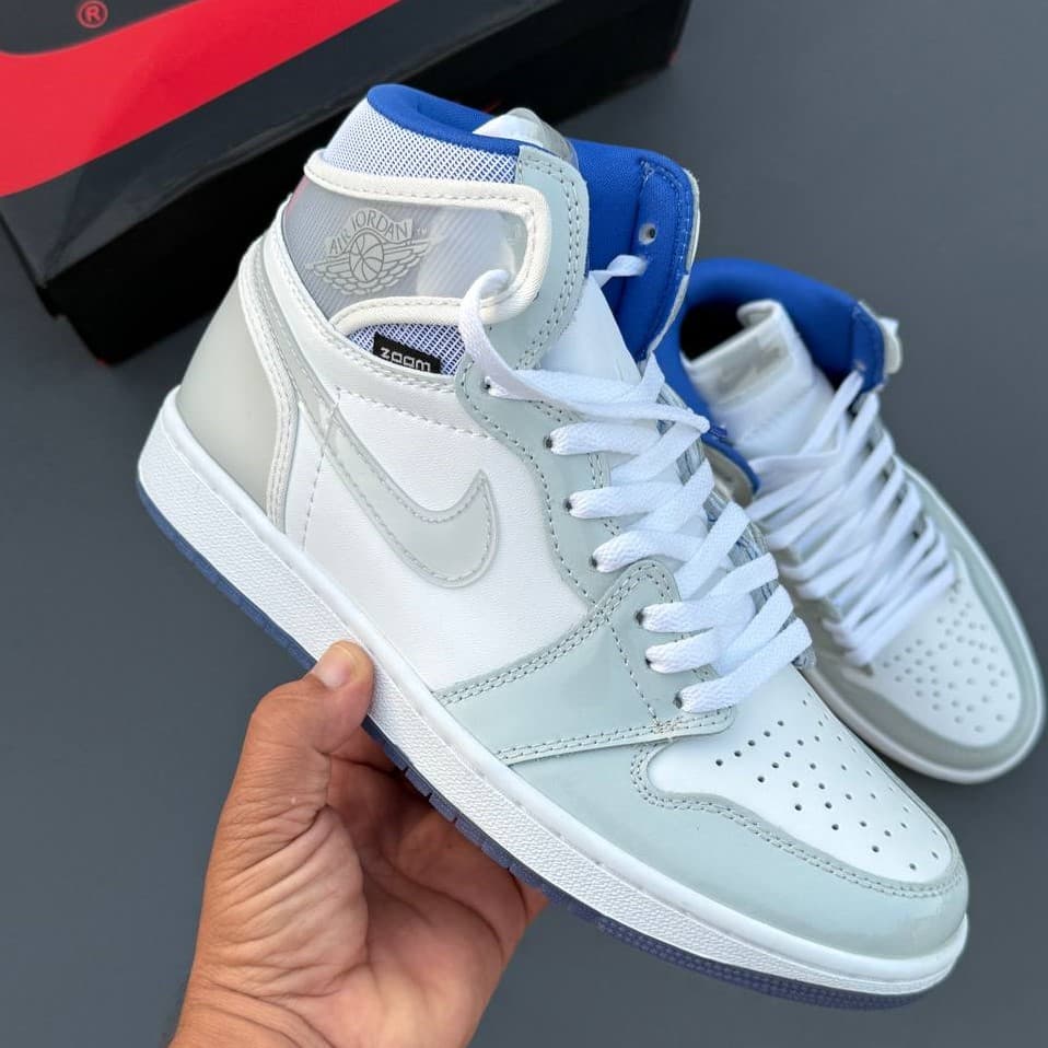 کفش کتونی ساقدار نایک ایر جردن 1 زوم ریسر بلو Nike Air Jordan 1 High Zoom Racer blue — تصویر ۳