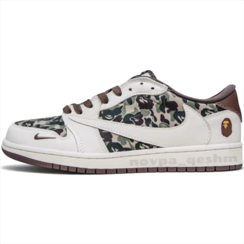 کفش کتونی مردانه نایک ایر جردن 1 تراویس اسکات بیپ Nike Air Jordan 1 Travis Scott X BAPE — تصویر ۴