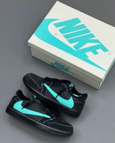 کفش کتونی مردانه تراویس اسکات ایر جردن وان تیفانی Travis Scott x Air Jordan 1 Tiffany — تصویر ۸