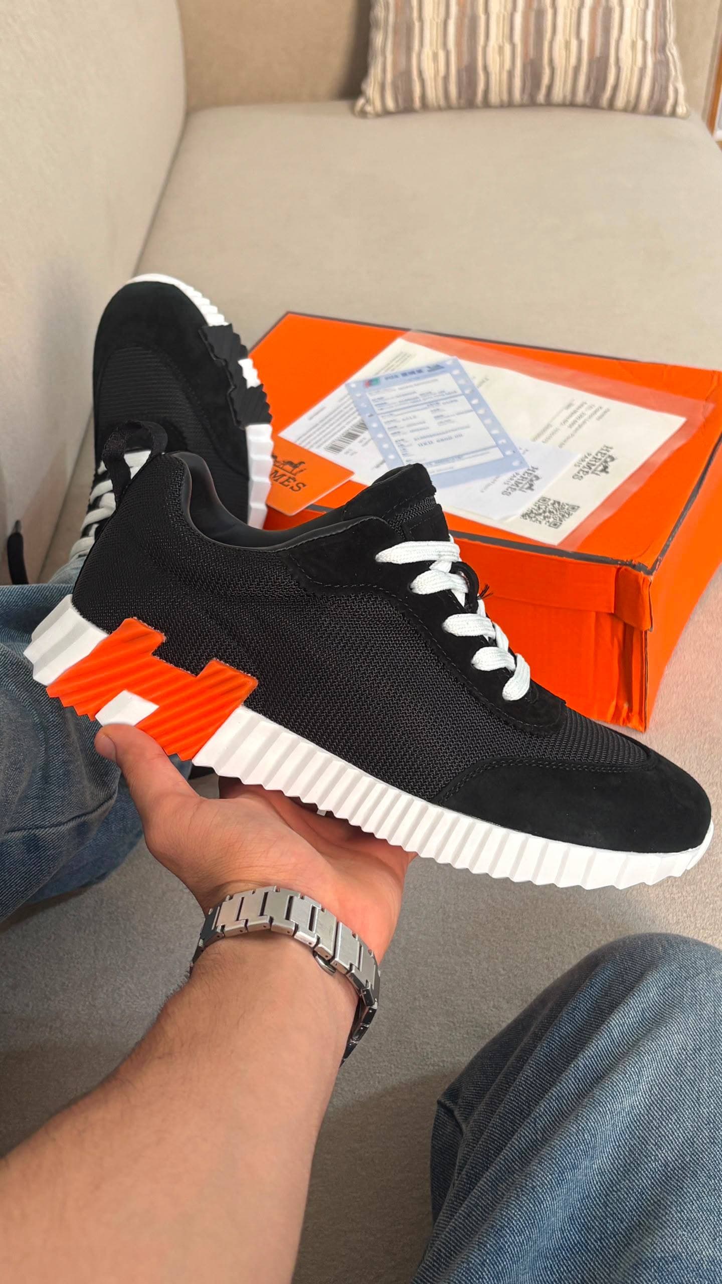 کفش کتونی مردانه هرمس پاریس بانسینگ HERMES PARIS Bouncing Sneaker