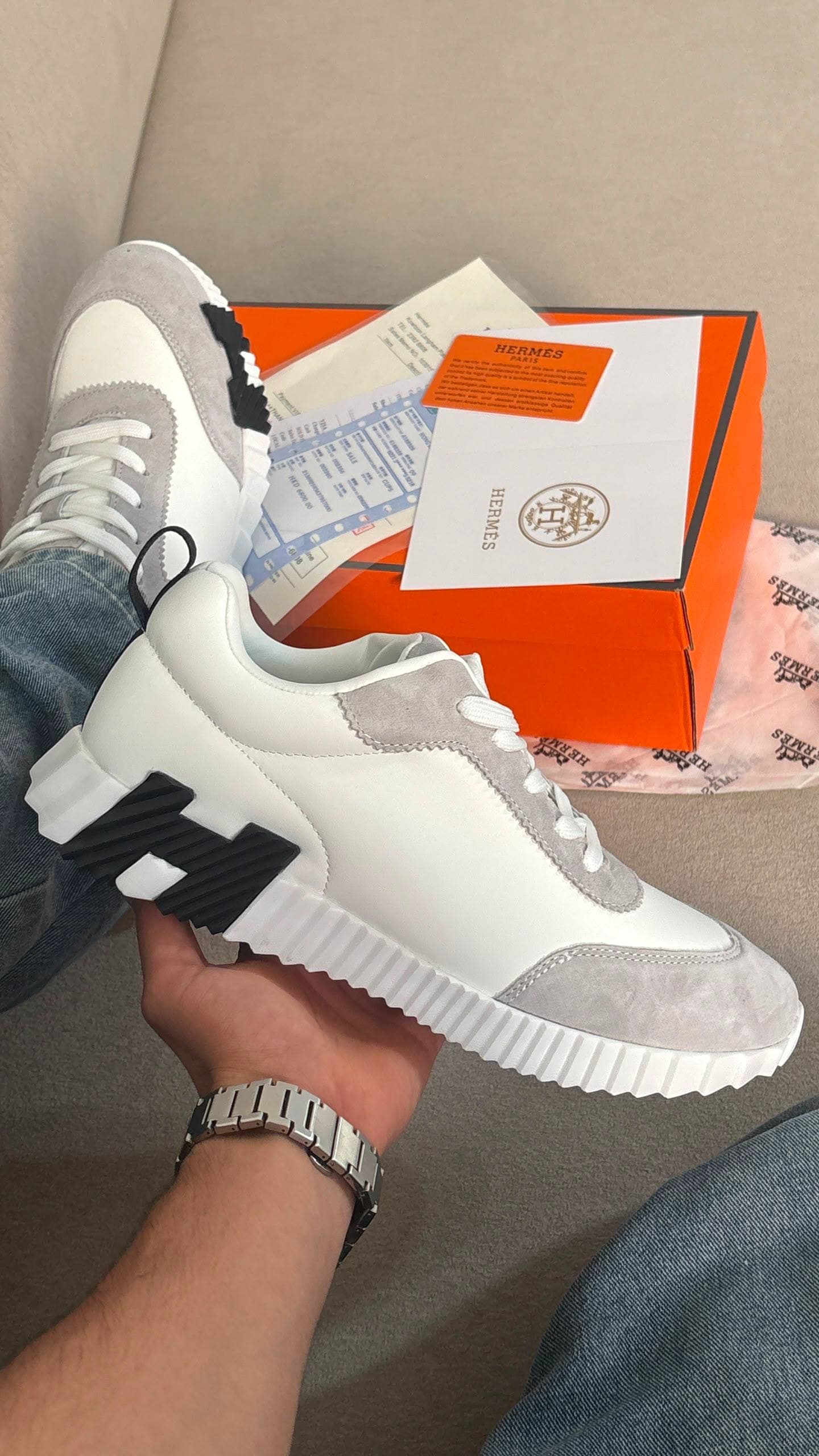 کفش کتونی مردانه هرمس پاریس بانسینگ HERMES PARIS Bouncing Sneaker — تصویر ۳