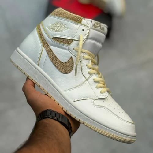 کفش کتونی مردانه ساقدار نایک ایر جردن 1 طرح نیجریه Nike air jordan 1 Retro OG Vibrations Of Naija — تصویر ۴
