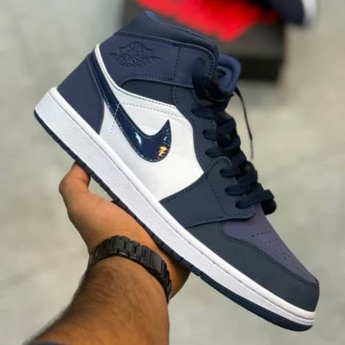 کفش کتونی زنانه و مردانه ساقدار نایک ایر جردن 1 بنفش ابسیدان Nike air jordan 1 Obsidian Sanded Purple — تصویر ۴