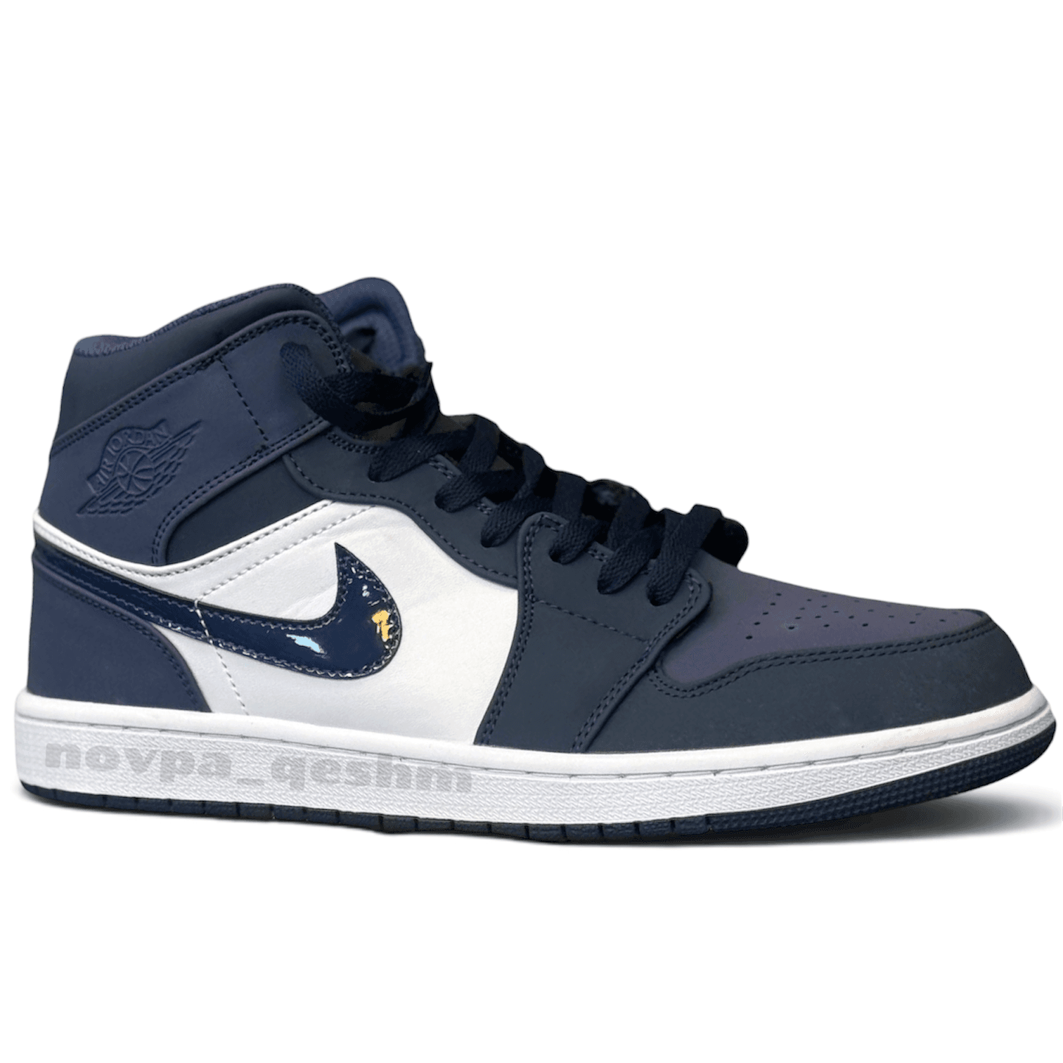 کفش کتونی زنانه و مردانه ساقدار نایک ایر جردن 1 بنفش ابسیدان Nike air jordan 1 Obsidian Sanded Purple