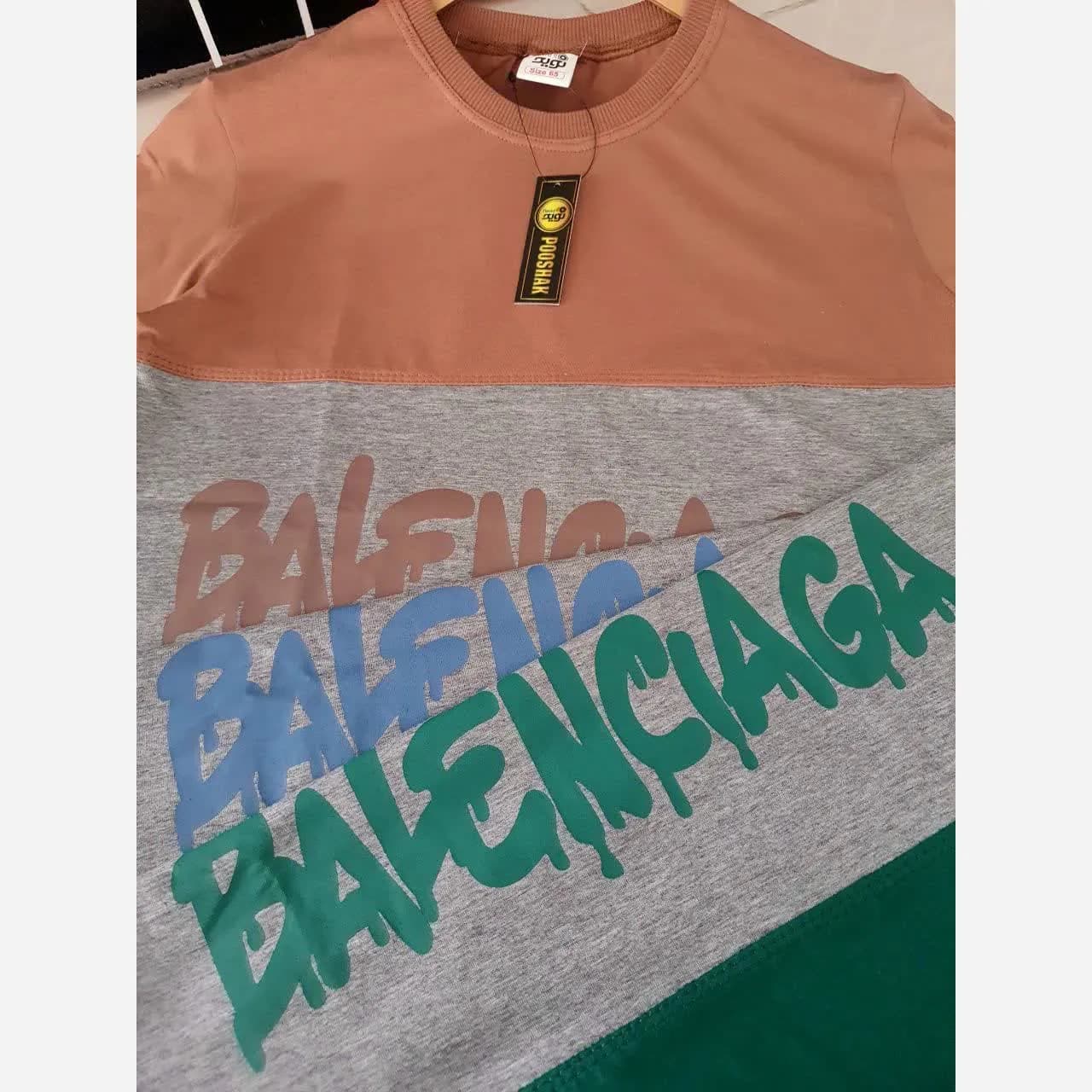 ست تیشرت و شلوارک اسپرت بچگانه طرح BALENCAGA جنس سوپر پنبه و ملانژ سایز 60 تا 70 — تصویر ۴