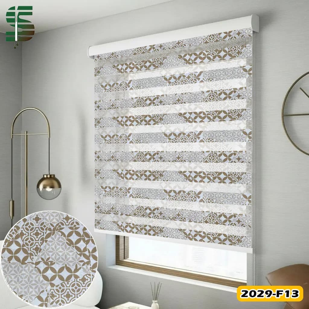 پرده زبرا طرح دار کد 2029F در 5 رنگ