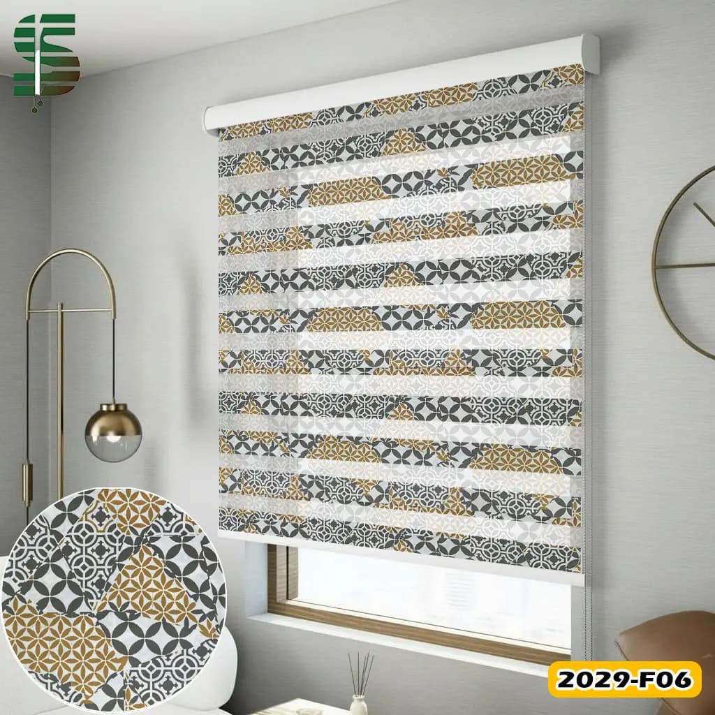 پرده زبرا طرح دار کد 2029F در 5 رنگ — تصویر ۲