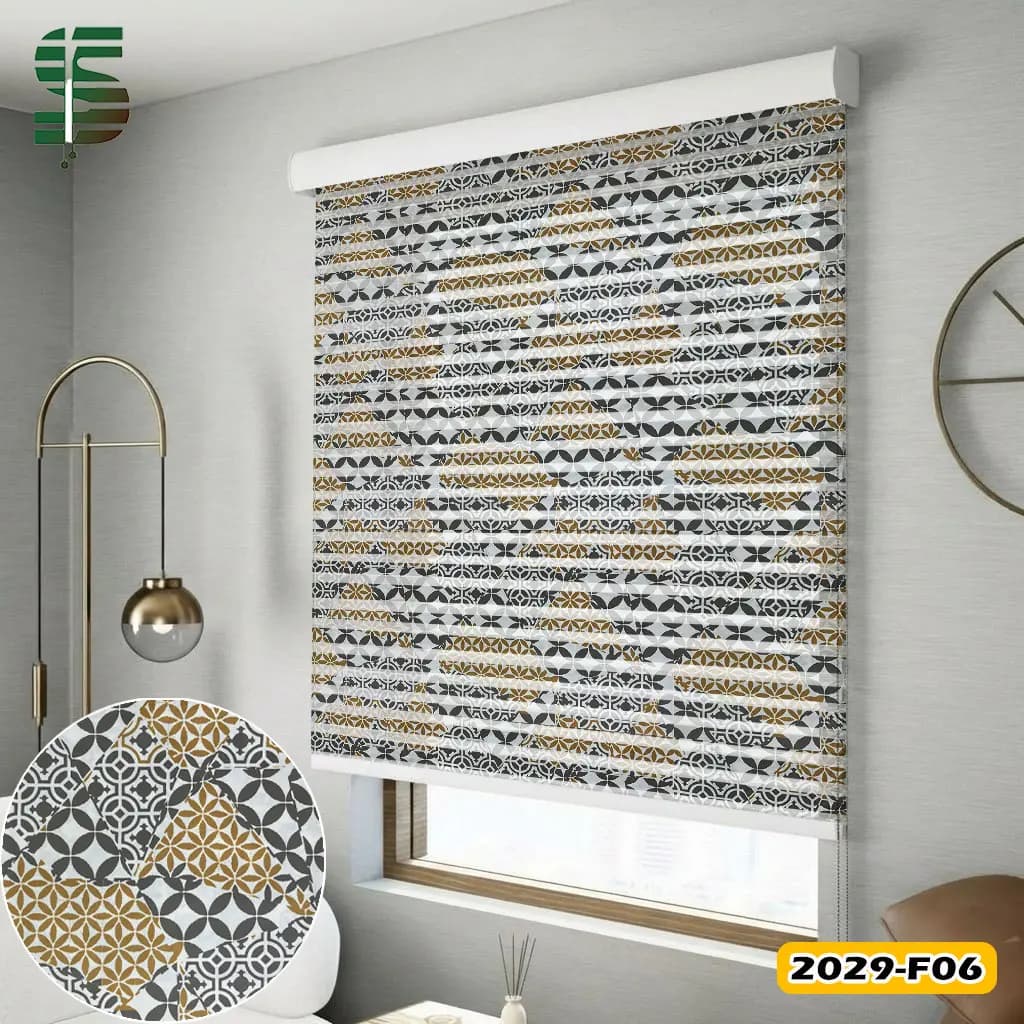پرده شب و روز طرح دار کد 2029F در 5 رنگ — تصویر ۲