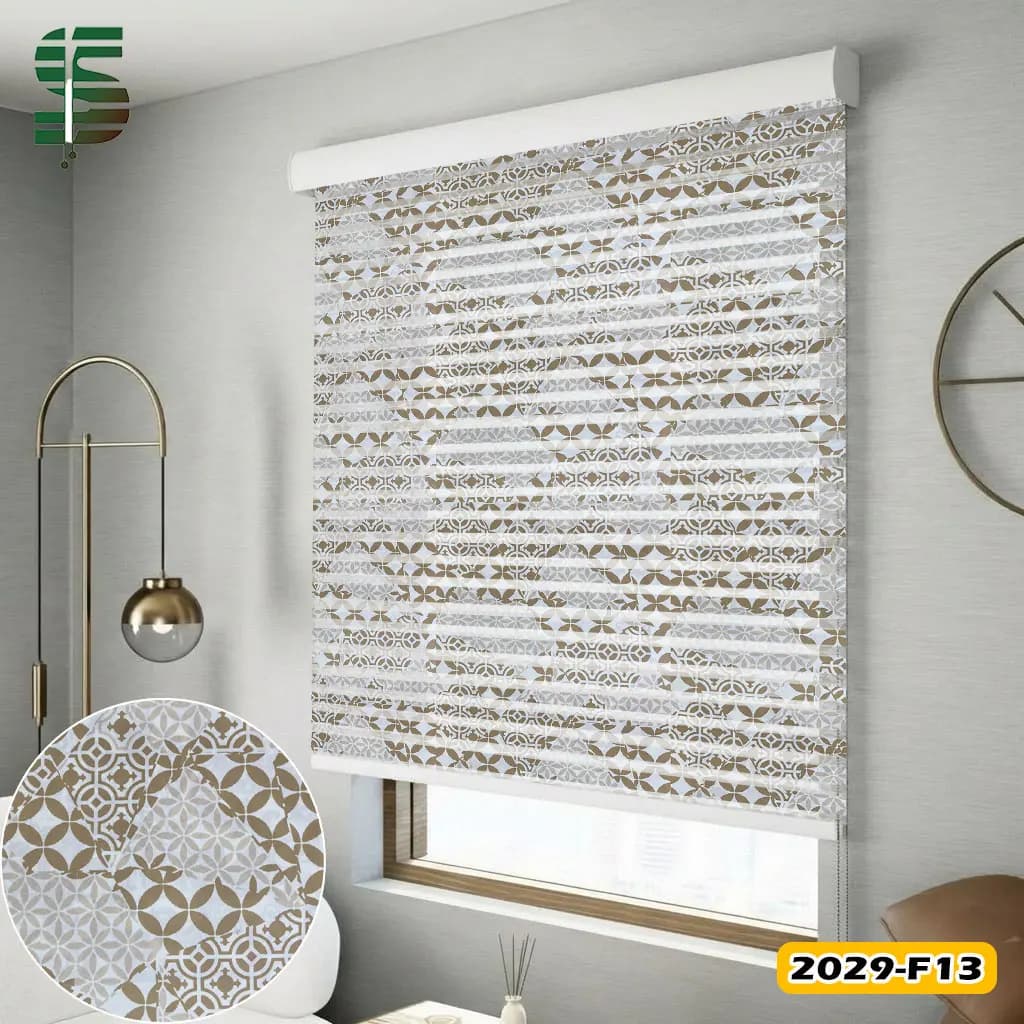 پرده شب و روز طرح دار کد 2029F در 5 رنگ — تصویر ۳