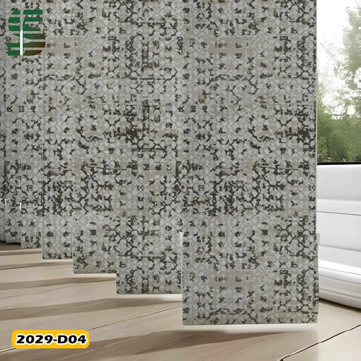 پرده لوردراپه طرح دار کد 2029D در 5 رنگ — تصویر ۲