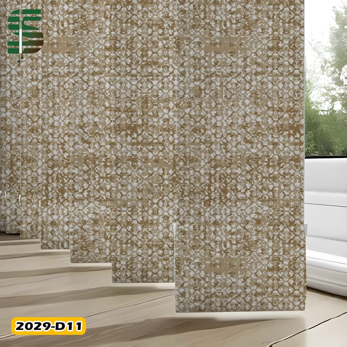 پرده لوردراپه طرح دار کد 2029D در 5 رنگ — تصویر ۳