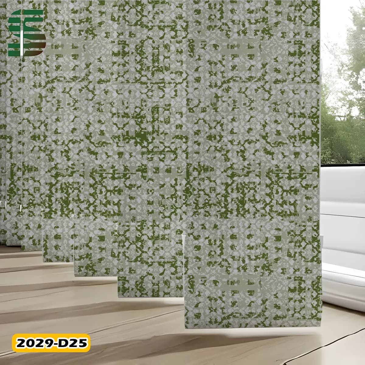 پرده لوردراپه طرح دار کد 2029D در 5 رنگ — تصویر ۵