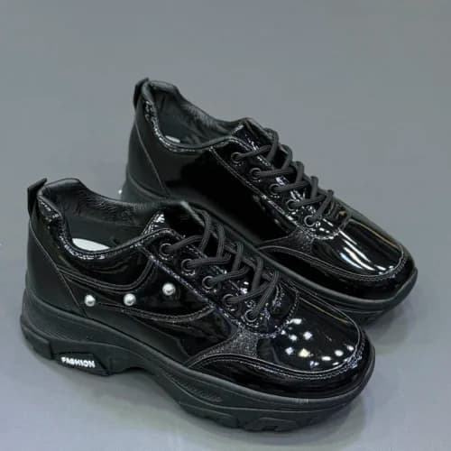 کتونی اسپرت لژدار طبی زنانه ورنی | کفش فانتزی راحتی Women sneakers — تصویر ۶