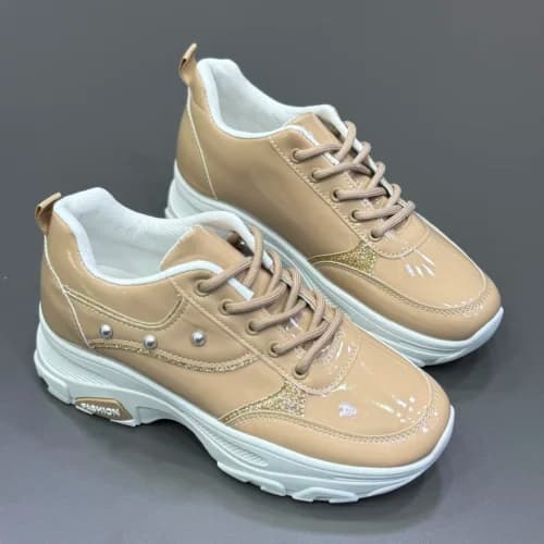 کتونی اسپرت لژدار طبی زنانه ورنی | کفش فانتزی راحتی Women sneakers — تصویر ۴